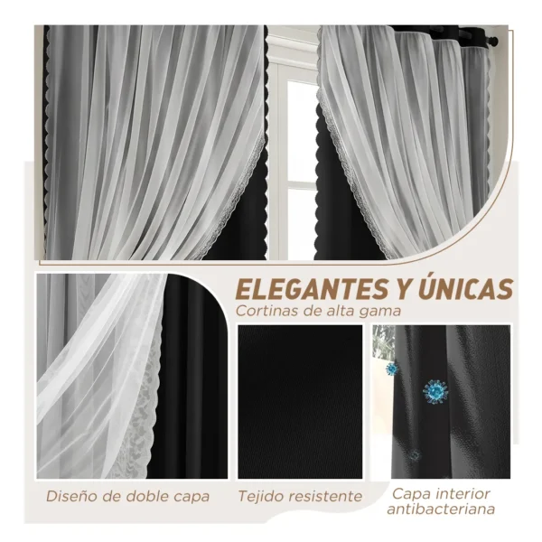 D_NQ_NP_2X_615909-CBT112423379392_062026-F-con-tul-cortina-blackout-264x160cm-para-habitacion-sala-2pcs Con Tul Cortina Blackout 264x160cm Para Habitacion Sala 2pcs