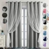 Con Tul Cortina Blackout 264x214cm Para Habitacion Sala 2pcs