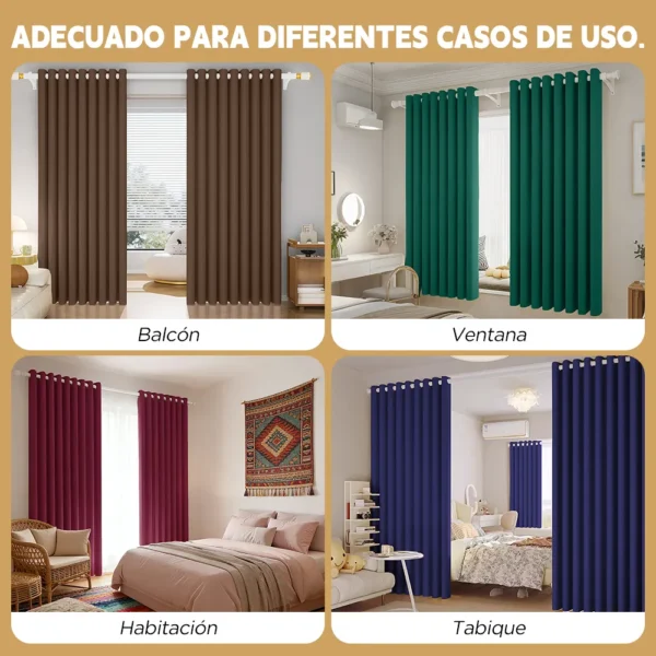 2 Panele Cortinas Blackout Para Ventana 280x270cm Habitacion