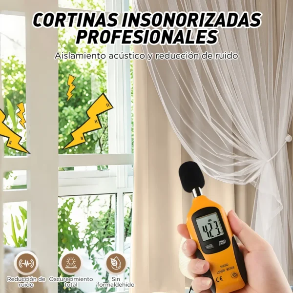 Con Tul Cortina Blackout 280x240cm Para Habitacion Sala 2pcs
