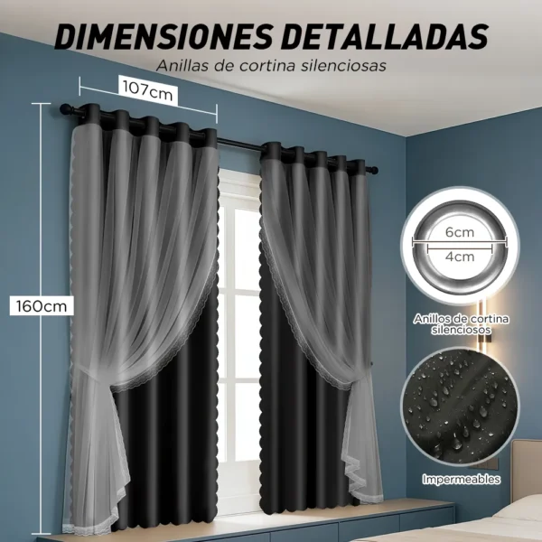 D_NQ_NP_2X_640117-CBT111310282229_052026-F-con-tul-cortina-blackout-214x160cm-para-habitacion-sala-2pcs Con Tul Cortina Blackout 214x160cm Para Habitacion Sala 2pcs