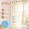 2pcs Cortina Opacas Transparentes 280*220cm Habitacion Sala