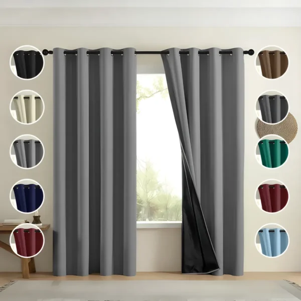 2 Panele Cortinas Blackout Para Ventana 240x160cm Habitacion