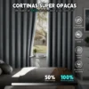 2 Panele Cortinas Blackout Para Ventana 270x220cm Habitacion