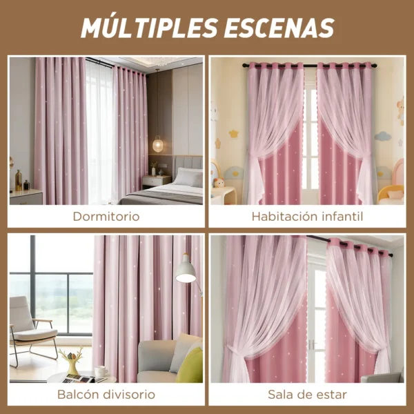 Cortina Estrellas Blackout 300 X 230 Cm, 2 Unidades | Habita