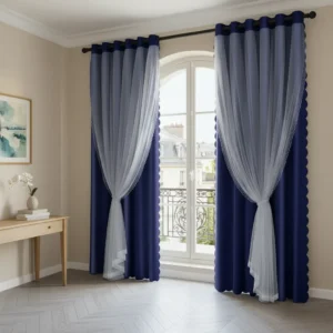 Con Tul Cortina Blackout 200x130cm Para Habitacion Sala 2pcs