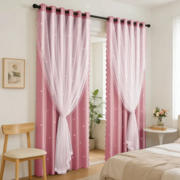 Cortina Estrellas Blackout 300 X 230 Cm, 2 Unidades | Habita