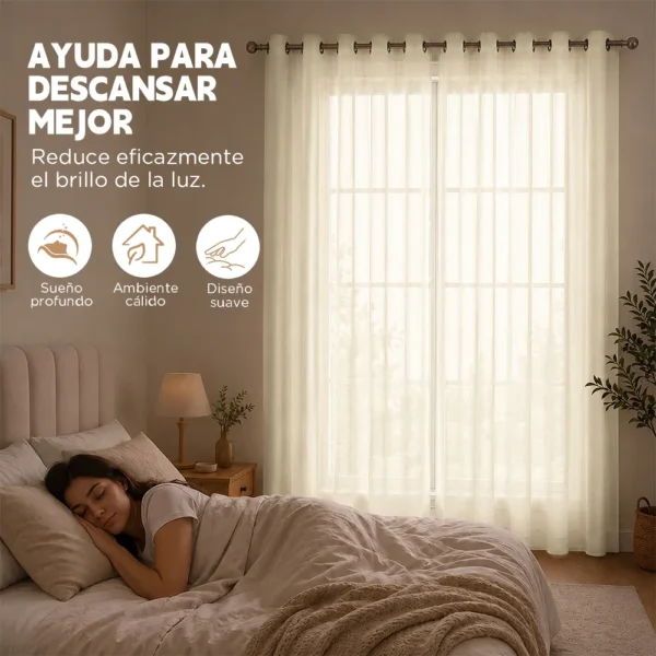 2pcs Cortina Opacas Transparentes 280*220cm Habitacion Sala