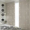 Cortina Blackout Luna Y Estrellas 300x230cm Cuarto Sala 2pcs