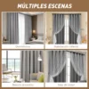 Con Tul Cortina Blackout 264x214cm Para Habitacion Sala 2pcs