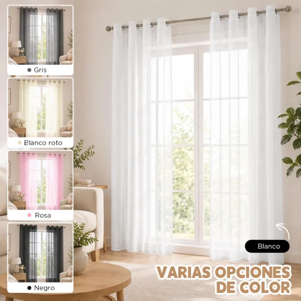 2pc Cortina Opacas Trans-parentes 280×240cm Habita-cion Sala