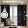 Cortina Blackout Luna Y Estrellas 280x240cm Cuarto Sala 2pcs