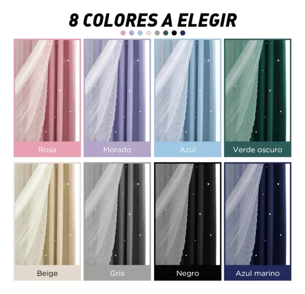 Cortina Estrellas Blackout 200 X 130 Cm, 2 Unidades | Habita