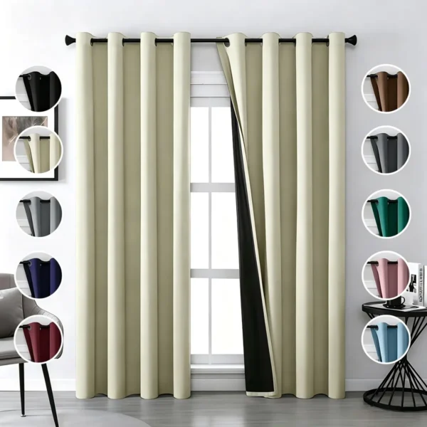 2 Panele Cortinas Blackout Para Ventana 276x160cm Habitacion