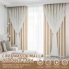 Con Tul Cortina Blackout 280x240cm Para Habitacion Sala 2pcs
