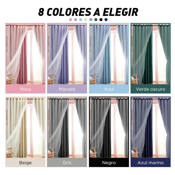 D_NQ_NP_2X_781279-CBT110376562094_052026-F-con-tul-cortina-blackout-214x160cm-para-habitacion-sala-2pcs Con Tul Cortina Blackout 214x160cm Para Habitacion Sala 2pcs