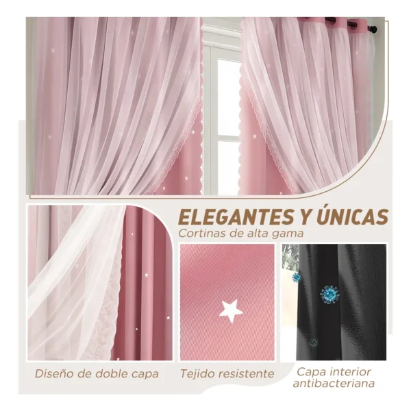 Cortina Estrellas Blackout 300 X 230 Cm, 2 Unidades | Habita