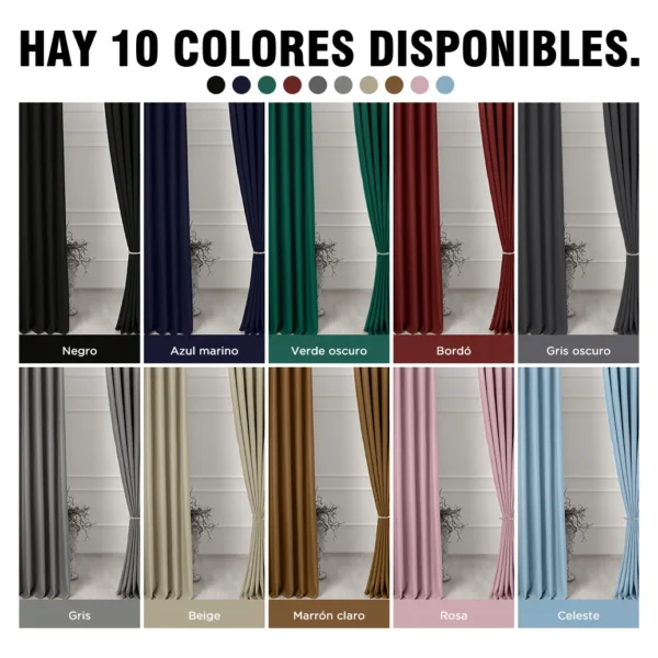 2 Panele Cortinas Blackout Para Ventana 300x230cm Habitacion