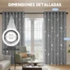 2pcs Cortina Blackout Luna Y Estrellas 264x214cm Cuarto Sala