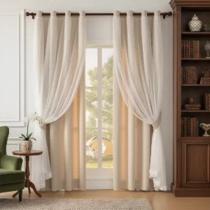 Con Tul Cortina Blackout 280x240cm Para Habitacion Sala 2pcs