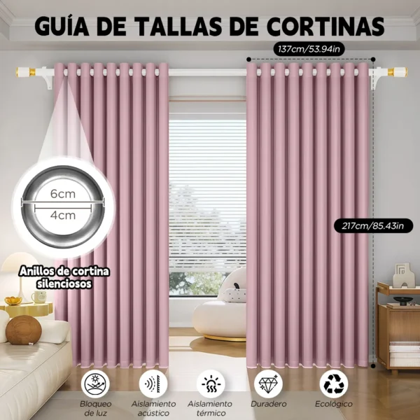 2 Panele Cortinas Blackout Para Ventana 274x217cm Habitacion