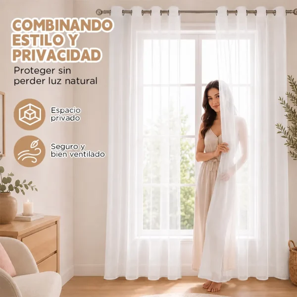 2pc Cortina Opacas Trans-parentes 280×240cm Habita-cion Sala