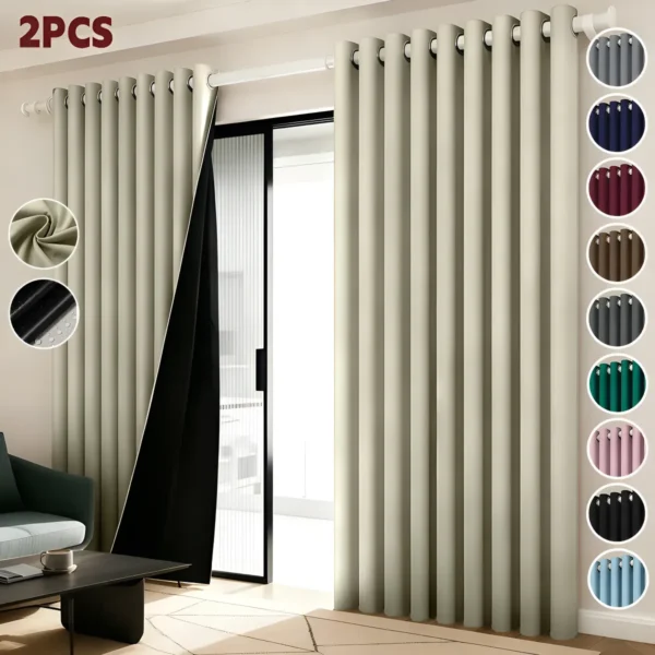 2 Panele Cortinas Blackout Para Ventana 270x241cm Habitacion