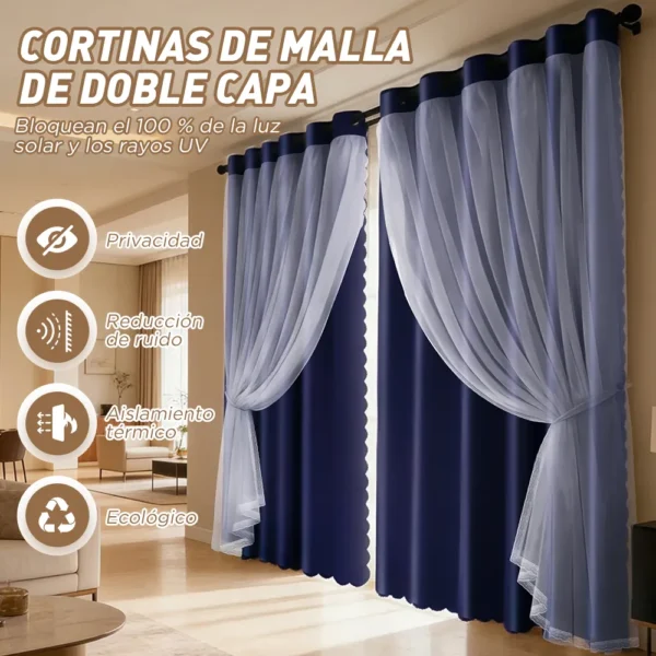 D_NQ_NP_2X_827973-CBT109809212620_042026-F-con-tul-cortina-blackout-200x130cm-para-habitacion-sala-2pcs Con Tul Cortina Blackout 200x130cm Para Habitacion Sala 2pcs