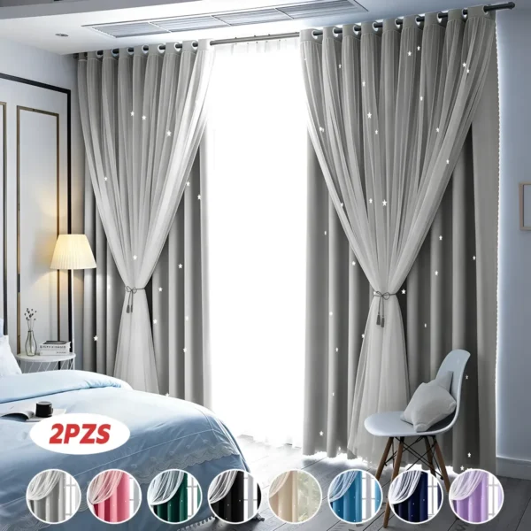 D_NQ_NP_2X_831924-CBT111465588934_052026-F-2pz-cortina-estrellas-blackout-opaca-214x160cm-cuarto-sala 2pz Cortina Estrellas Blackout Opaca 214x160cm Cuarto Sala
