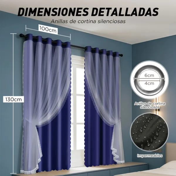 D_NQ_NP_2X_840929-CBT113795057151_062026-F-con-tul-cortina-blackout-200x130cm-para-habitacion-sala-2pcs Con Tul Cortina Blackout 200x130cm Para Habitacion Sala 2pcs