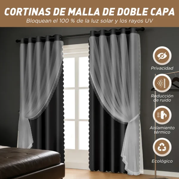 D_NQ_NP_2X_850373-CBT111312750423_052026-F-con-tul-cortina-blackout-214x160cm-para-habitacion-sala-2pcs Con Tul Cortina Blackout 214x160cm Para Habitacion Sala 2pcs