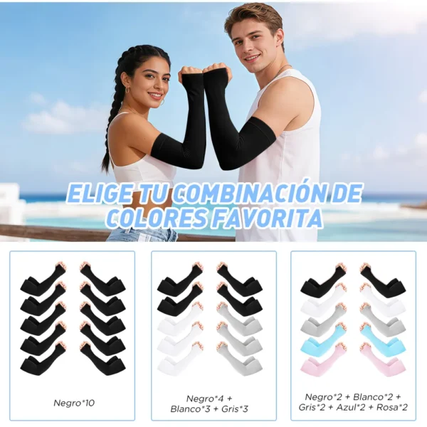 Mangas Protectoras Para Brazos Protección Solar Uv,10 Pares