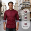 Camisa Casual Hombre Manga Larga Cuadros