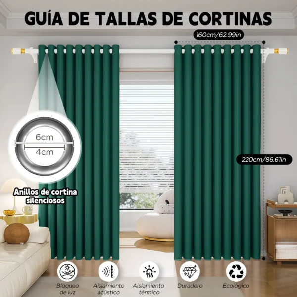 2 Panele Cortinas Blackout Para Ventana 320x220cm Habitacion