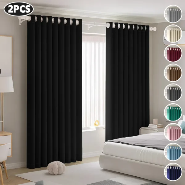 2 Panele Cortinas Blackout Para Ventana 280x215cm Habitacion