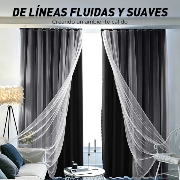 D_NQ_NP_2X_874703-CBT113585531707_062026-F-con-tul-cortina-blackout-264x160cm-para-habitacion-sala-2pcs Con Tul Cortina Blackout 264x160cm Para Habitacion Sala 2pcs