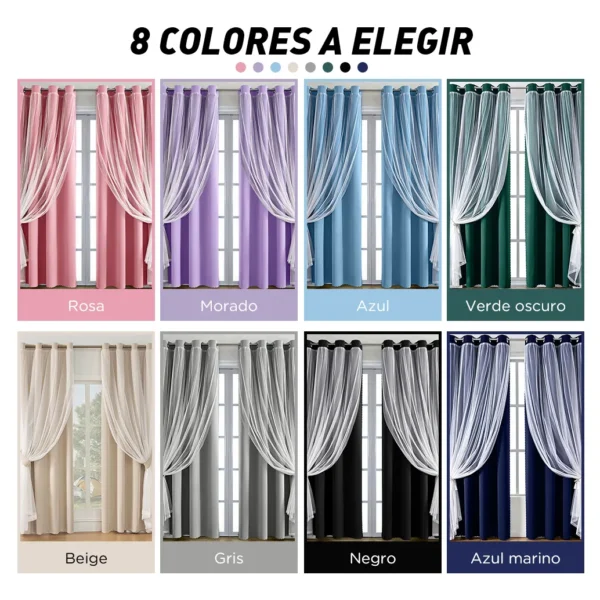 D_NQ_NP_2X_877758-CBT112423003796_062026-F-con-tul-cortina-blackout-264x160cm-para-habitacion-sala-2pcs Con Tul Cortina Blackout 264x160cm Para Habitacion Sala 2pcs