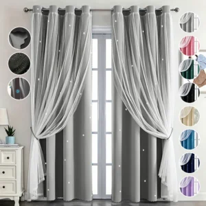 Cortina Estrellas Blackout 280 Cm X 220 Cm, 2pcs