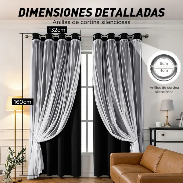 D_NQ_NP_2X_899110-CBT113586595033_062026-F-con-tul-cortina-blackout-264x160cm-para-habitacion-sala-2pcs Con Tul Cortina Blackout 264x160cm Para Habitacion Sala 2pcs