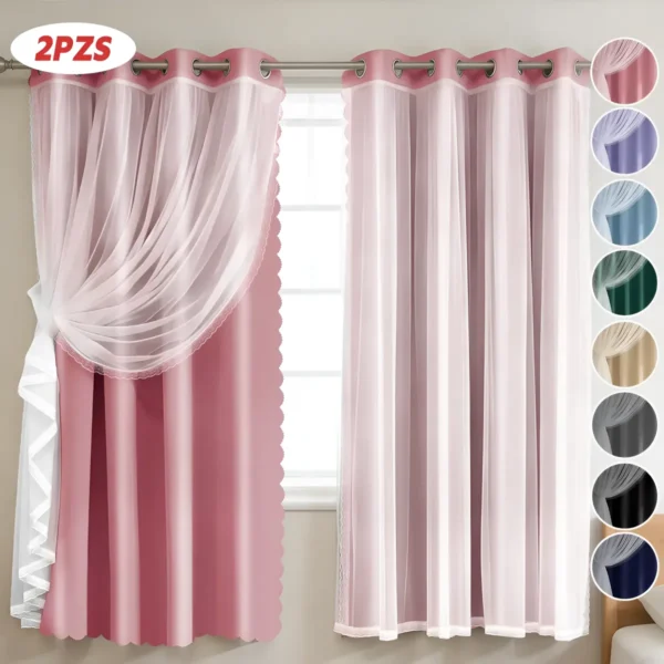 D_NQ_NP_2X_902296-CBT113937915815_062026-F-con-tul-cortina-blackout-280x220cm-para-habitacion-sala-2pcs Con Tul Cortina Blackout 280x220cm Para Habitacion Sala 2pcs