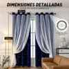 Cortina Estrellas Blackout 270 Cm X 215 Cm, 2 Unidades