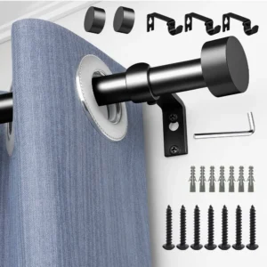 Cortineros De Metal Ajustable Barra De Cortina A Maximo 2.3m