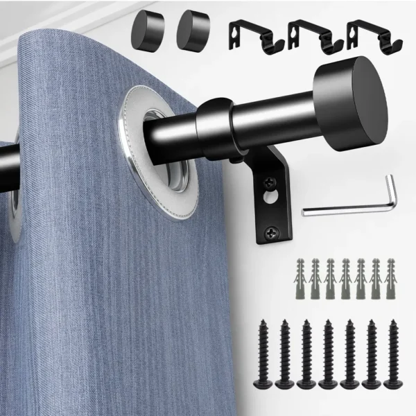 Cortineros De Metal Ajustable Barra De Cortina A Maximo 2.3m
