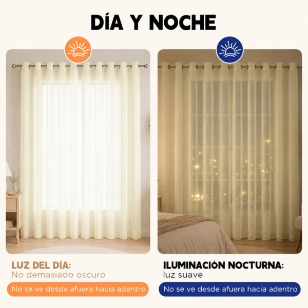 2pcs Cortina Opacas Transparentes 280*220cm Habitacion Sala