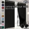 2 Panele Cortinas Blackout Para Ventana 280x240cm Habitacion
