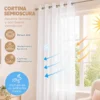 2pc Cortina Opacas Trans-parentes 280×240cm Habita-cion Sala