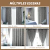 2pz Cortina Estrellas Blackout Opaca 280x240cm Cuarto Sala