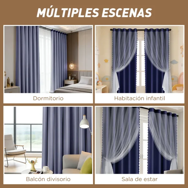 D_NQ_NP_2X_950461-CBT109808114282_042026-F-con-tul-cortina-blackout-200x130cm-para-habitacion-sala-2pcs Con Tul Cortina Blackout 200x130cm Para Habitacion Sala 2pcs