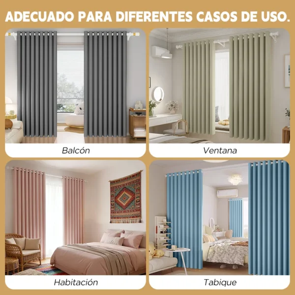 2 Panele Cortinas Blackout Para Ventana 300x260cm Habitacion
