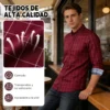 Camisa Casual Hombre Manga Larga Cuadros